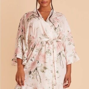 Birdy Grey Floral Robe - Soft Pink and Green